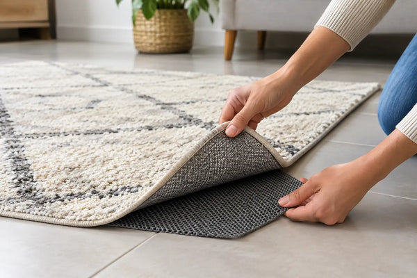 Stabiliser un tapis sur carrelage durablement