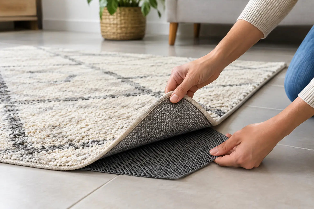 Stabiliser un tapis sur carrelage durablement