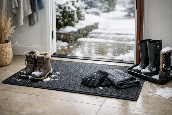 Guide tapis hiver pour une entrée propre