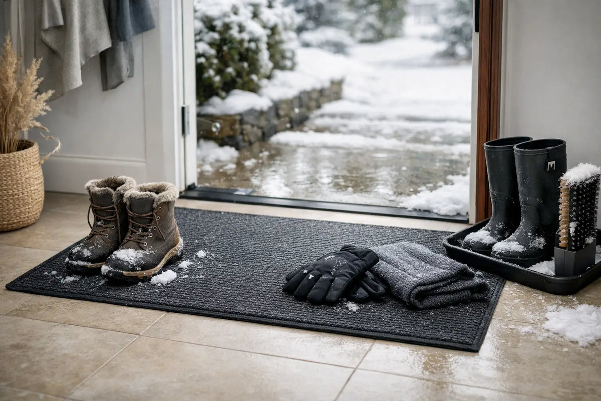 Guide tapis hiver pour une entrée propre